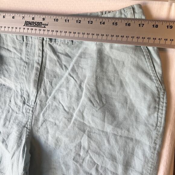 Paraphrase Women Cropped Pants Size 16W Light Blue Linen 24" Inseam - Picture 3 of 11